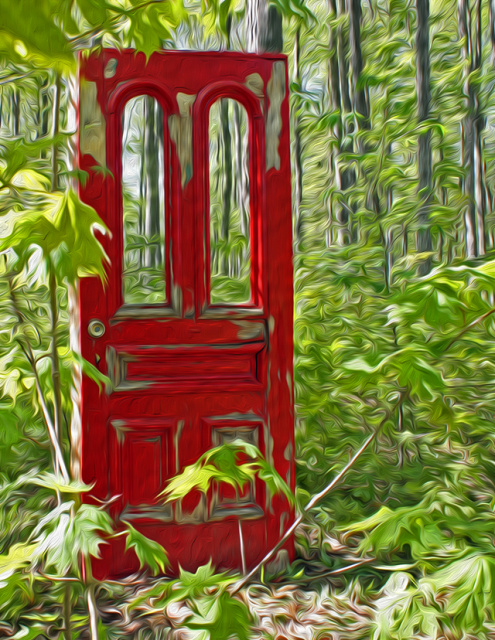Faux Oil Painted Wishing Door